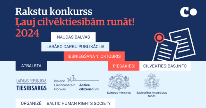 Izsludināts trešais rakstu konkurss "Ļauj cilvēktiesībām runāt!"