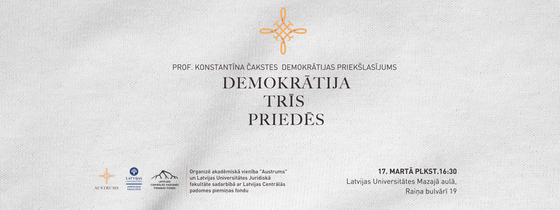 Nacionālās pretošanās kustības dienā - jau trešais profesora Konstantīna Čakstes demokrātijas priekšlasījums